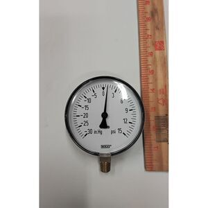 WIKAI Professional Pressure Gauge -30 to 15 PSI Dual Scale Vacuum Pressure Meter
